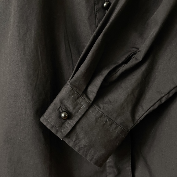 Vintage Black Cotton Embroidered Western Shirt Size Medium Rodeo Cowgirl - Picture 9 of 12